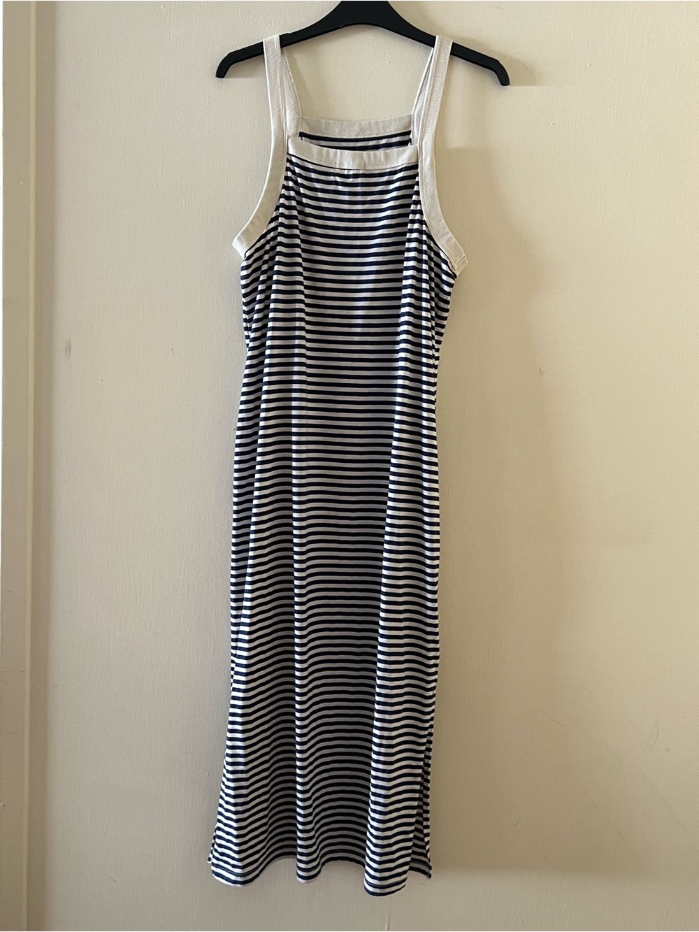 T.La Navy and White Striped Sleeveless Maxi Dress